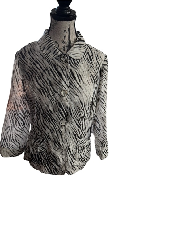 Chico's Jackets & Blazers - Chico's Black & White Zebra-Print Top